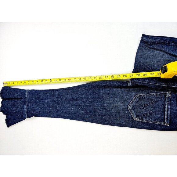 Mother Size 26X27 Women's The Cha Cha Fray Girl Crush Blue Denim Flare Jeans USA - Picture 10 of 14